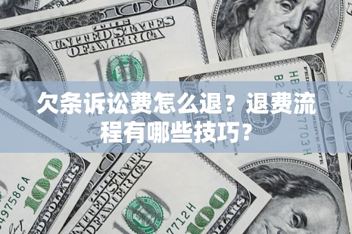 北京欠条诉讼费怎么退？退费流程有哪些技巧？